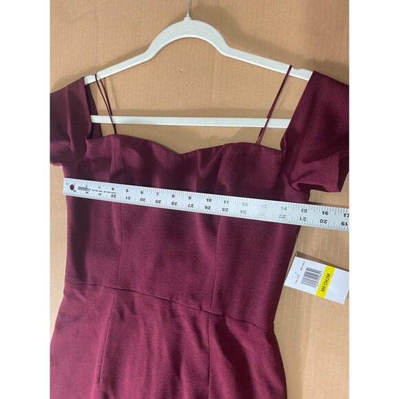 DRESS THE POPULATION DRESS BURGUNDY FALL WEDDING GUEST SHORT COCKTAIL FESTIVE - Picture 11 of 13